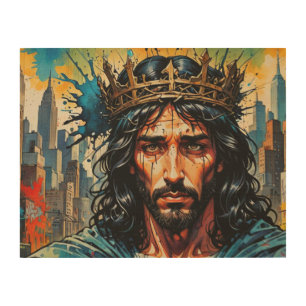 JESUS IN THE CITY 5 WOOD WALL ART