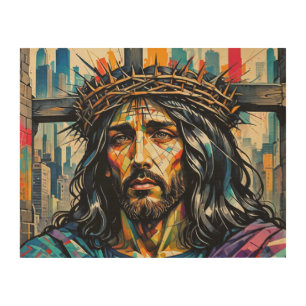 JESUS IN THE CITY WOOD WALL ART