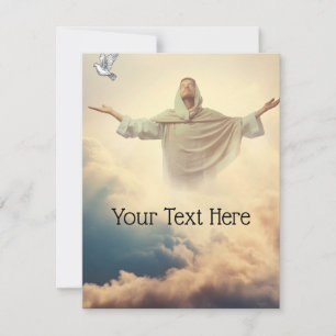 Jesus In the Clouds Customize with your text below Holiday Card