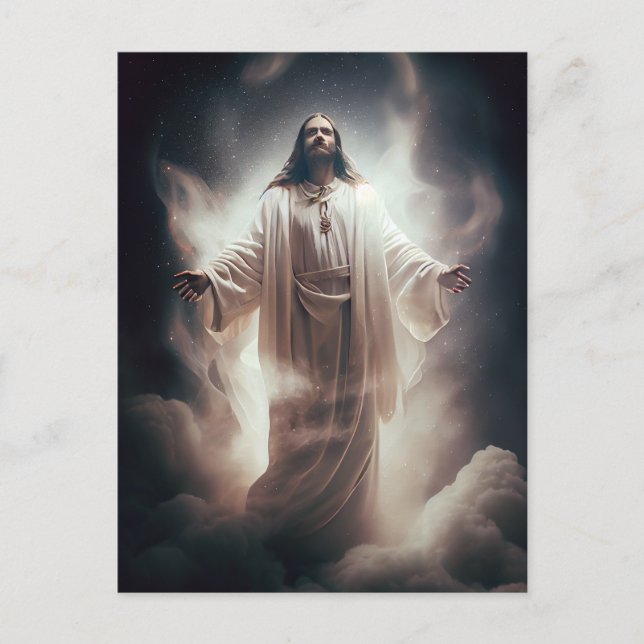 Jesus in the Cosmos AI Generated Art Postcard (Front)