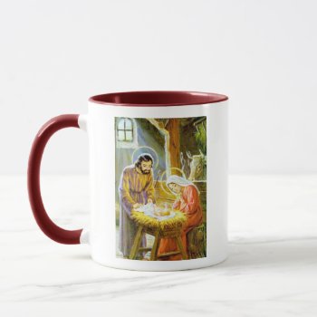 Jesus In The Manger Christmas Nativity Mug by santasgrotto at Zazzle