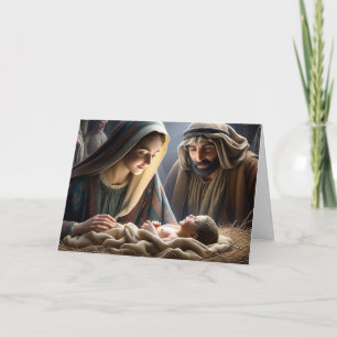 Jesus in the Manger   Religious Christmas Card