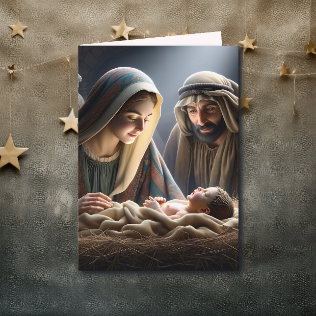 Jesus in the Manger | Religious Christmas Card (Creator Uploaded)