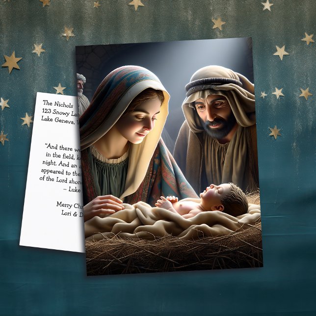 Jesus in the Manger | Religious Christmas Postcard (Creator Uploaded)