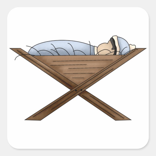 Jesus In The Manger Stickers (Front)