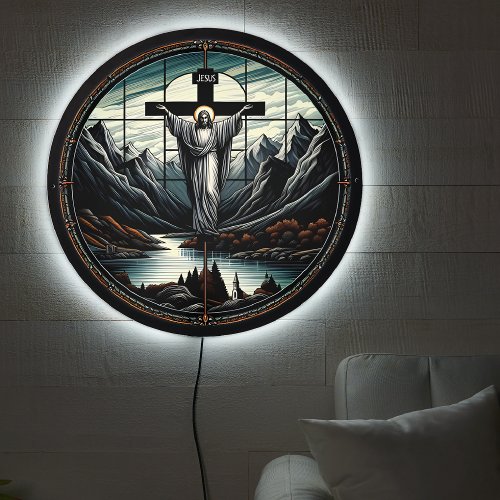 Jesus In The Mountains LED Sign