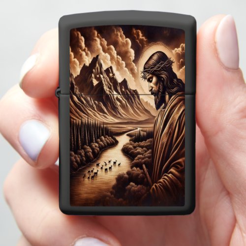 Jesus In The Mountains Zippo Lighter