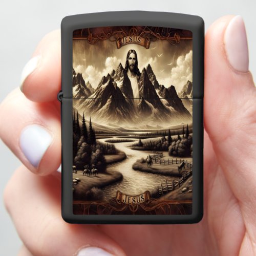 Jesus in the Mountains Zippo Lighter