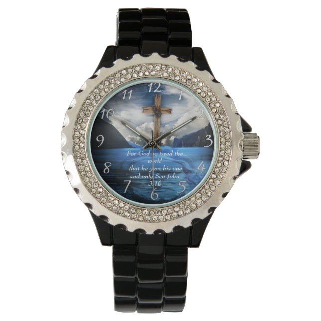 Jesus in the rippling water John 3:16  Watch (Front)