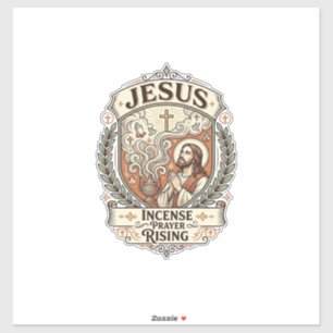 Jesus Incense Prayer Rising Jesus Incense Prayer R Sticker