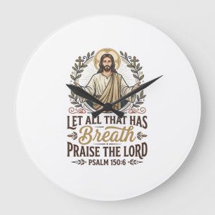 Jesus Indie Folk Acoustic Worship Graphic Tee Chri Large Clock