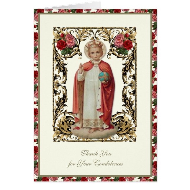 Jesus Infant Prague  Religious Funeral Condolence (Front)