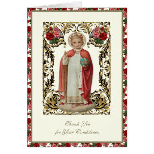 Jesus Infant Prague  Religious Funeral Condolence Cards
