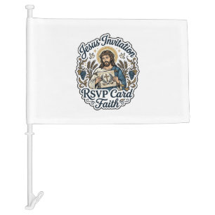 Jesus Invitation RSVP Card Faith Jesus Invitation Car Flag