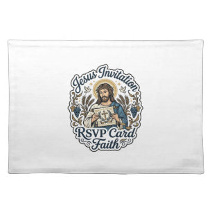 Jesus Invitation RSVP Card Faith Jesus Invitation Cloth Placemat