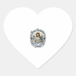 Jesus Invitation RSVP Card Faith Jesus Invitation Heart Sticker