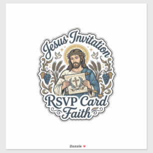 Jesus Invitation RSVP Card Faith Jesus Invitation Sticker