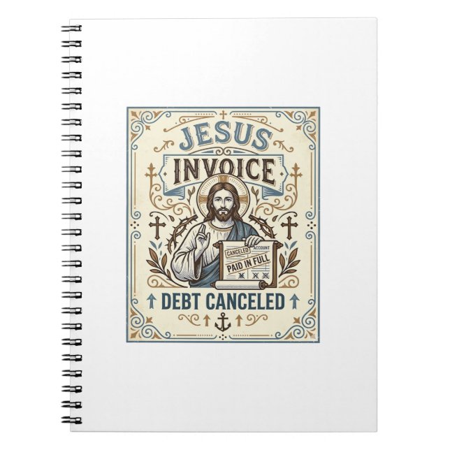 Jesus Invoice Debt Canceled Jesus Invoice Debt Can Notebook (Front)