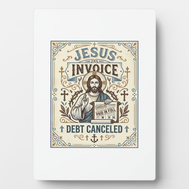 Jesus Invoice Debt Canceled Jesus Invoice Debt Can Plaque (Front)
