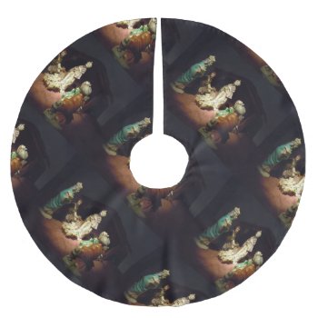 Jesus Is Born Brushed Polyester Tree Skirt by BlayzeInk at Zazzle