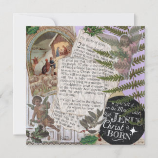 Jesus is Born Christmas Flat Greeting Card