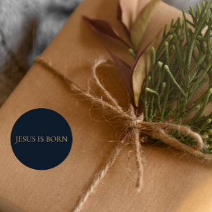 JESUS IS BORN – Navy Minimal Christmas Sticker