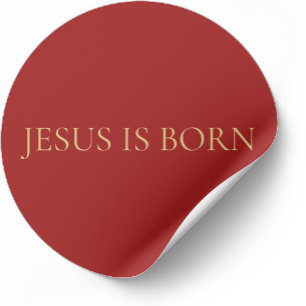 JESUS IS BORN Red Minimal Christmas Sticker #4 