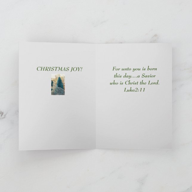 Jesus is born religious Xmas Luke Christmas CARD (Inside)