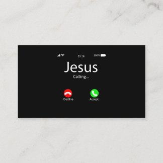 Jesus Is Calling Christian Business Card