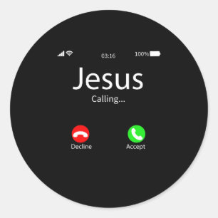 Jesus Is Calling Christian Classic Round Sticker