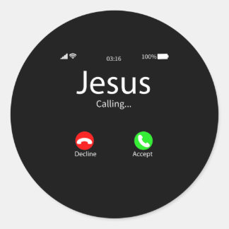 Jesus Is Calling Christian Classic Round Sticker