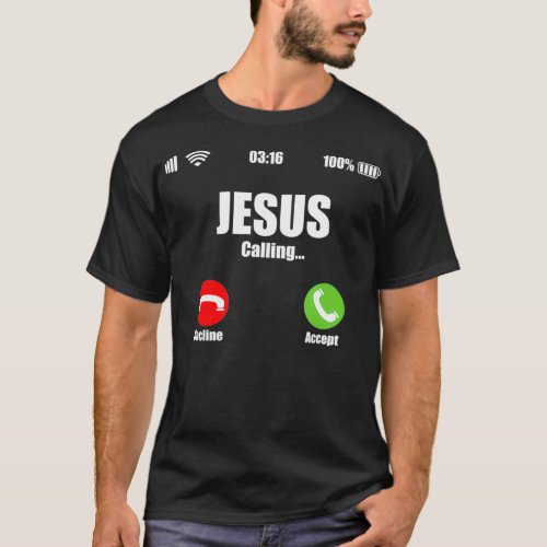 Jesus Is Calling  Christian Cross Modern Believe T_Shirt