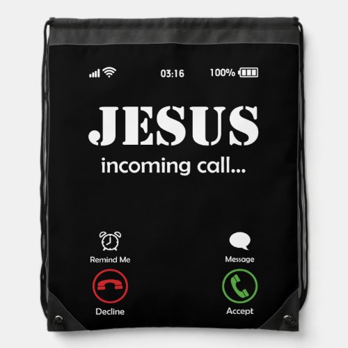 Jesus Is Calling Christian Faith Drawstring Bag