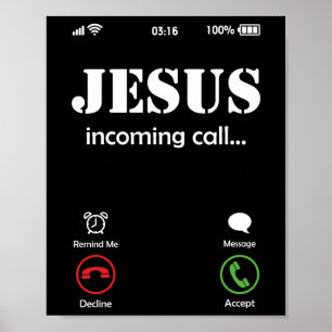 Jesus Is Calling Christian Faith Poster