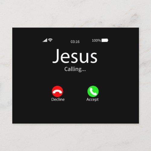 Jesus Is Calling Christian Invitation Postcard