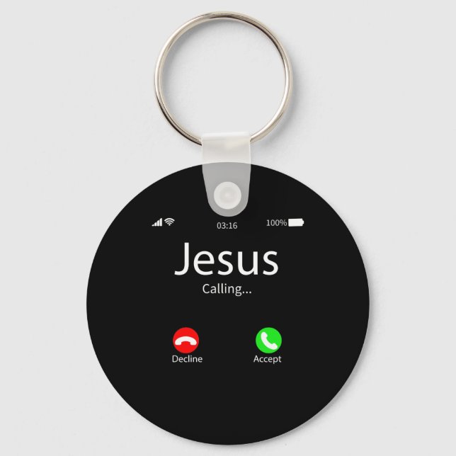 Jesus Is Calling Christian Keychain (Front)