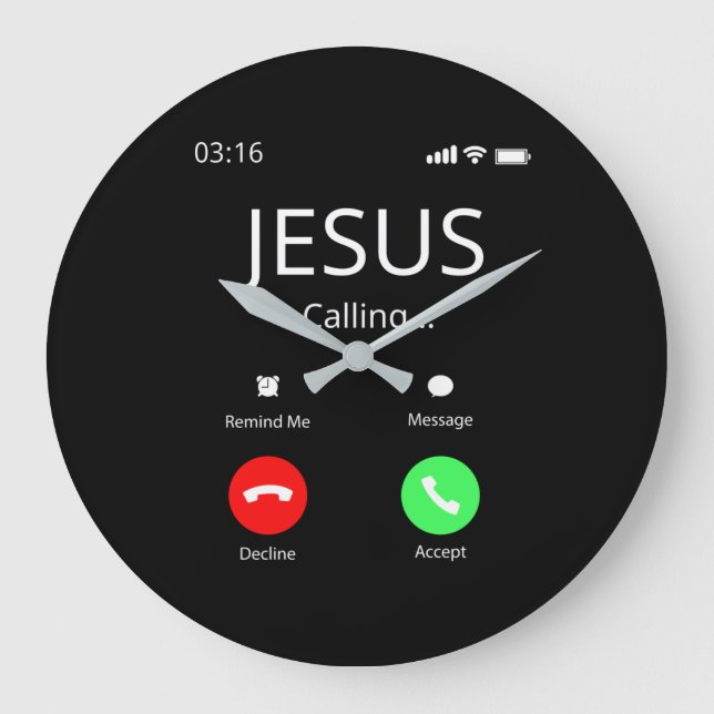 Jesus Is Calling - Christian Large Clock (Front)