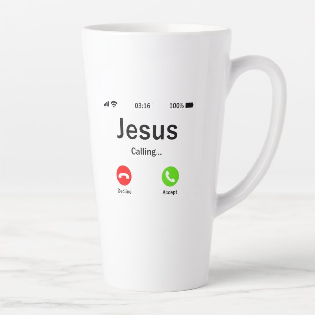 Jesus Is Calling - Christian Latte Mug (Right)