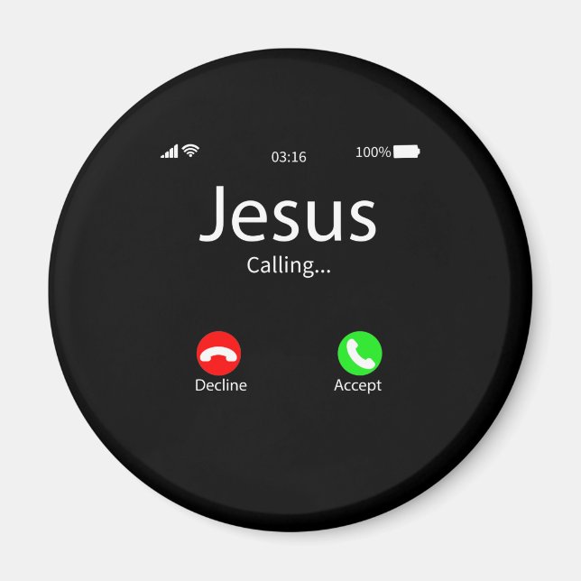 Jesus Is Calling Christian Magnet (Front)