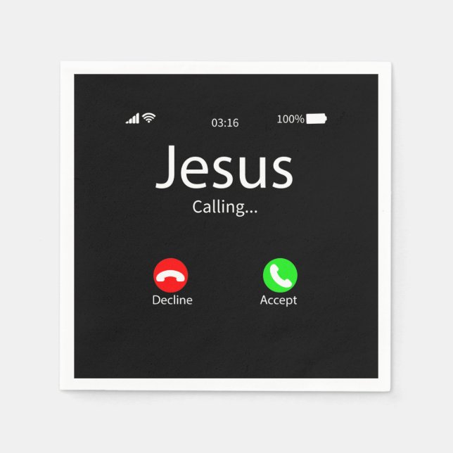 Jesus Is Calling Christian Napkins (Front)