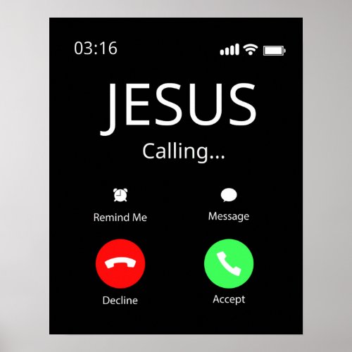 Jesus Is Calling _ Christian Poster