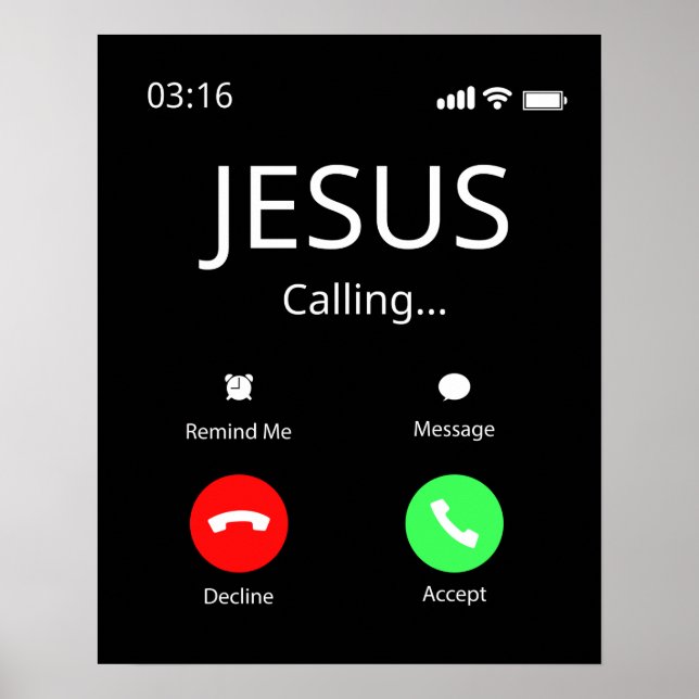 Jesus Is Calling - Christian Poster (Front)