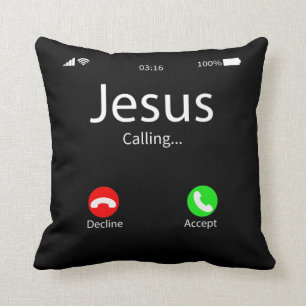 Jesus Is Calling Christian Throw Pillow