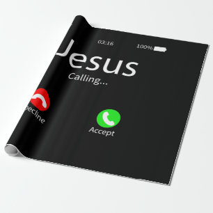 Jesus Is Calling Christian Wrapping Paper