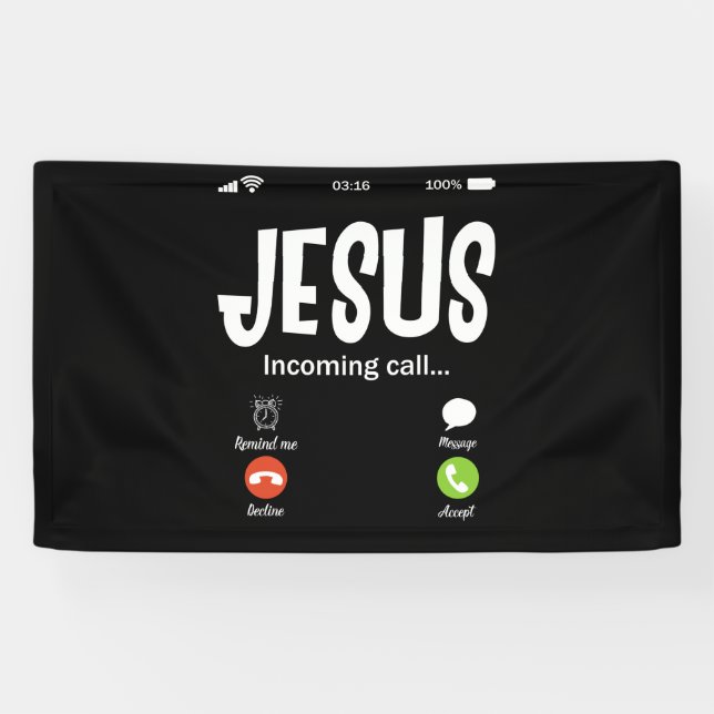 Jesus Is Calling Incoming Call Christian Banner (Horizontal)
