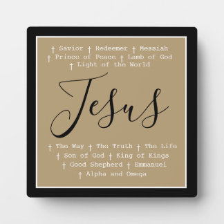 "Jesus is" Christian faith tabletop based Plaque
