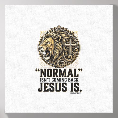 Jesus Is Coming Back Lion Cross Christian Shirt Canvas Photo Tile