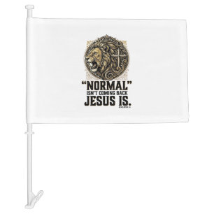 Jesus Is Coming Back Lion Cross Christian Shirt Car Flag
