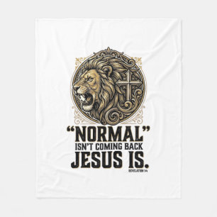 Jesus Is Coming Back Lion Cross Christian Shirt Fleece Blanket