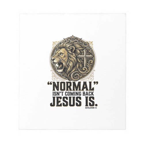 Jesus Is Coming Back Lion Cross Christian Shirt Notepad